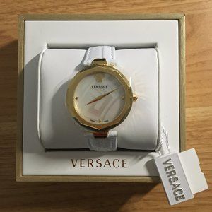 Authentic Versace Ladies Idyia White & Gold Watch